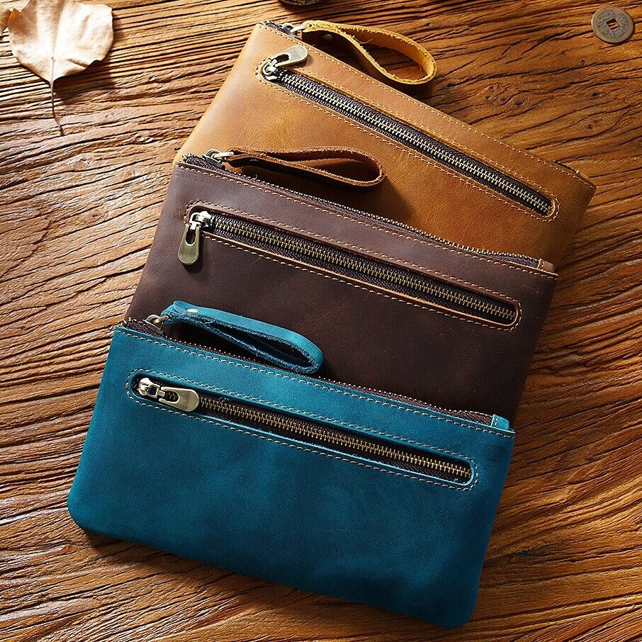 Handmade Cowhide Leather Fountain Pen Case, Pencil Case Stationery Storage Bag