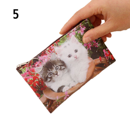 Girls Cute Cat Coin Purse Women Kids Mini Wallet Zipper Cartoon Bag Pouch Holder