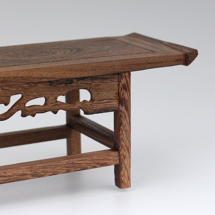 Long Wenge Wood Display Stand Rack Shelf Vase Bonsai Buddha Statue Base Decor