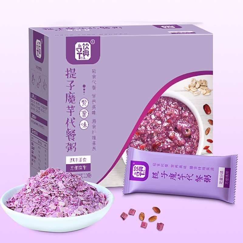 Grape Purple Potato Amorphophallus Congee Meal Breakfast 300g (30gx10 Sachets)