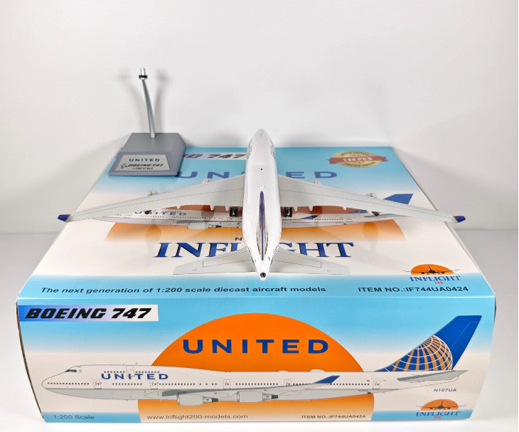 1:200 InFlight UNITED Boeing 747 N107UA Passenger Airplane Diecast Plane Model