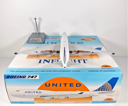 1:200 InFlight UNITED Boeing 747 N107UA Passenger Airplane Diecast Plane Model
