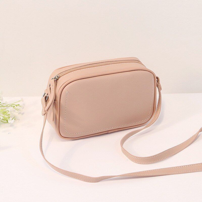 Shoulder Bag Simple Zipper Leather Messenger Bag Handbags Crossbody Flap Purse
