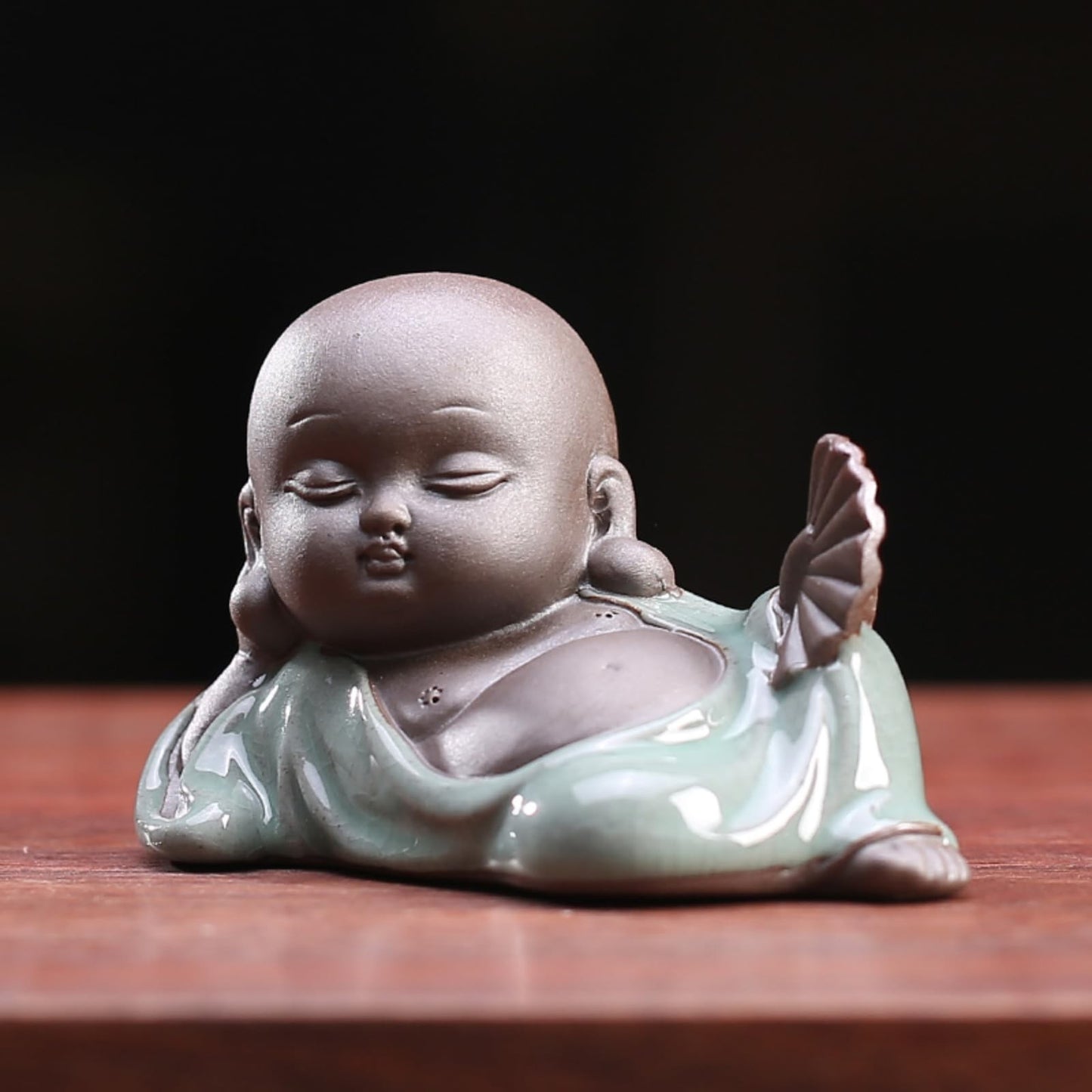 Little Monk Purple Sands Tea Pet 8.9cm 3.5in Tea Play Kung Fu Tea Set Decoration