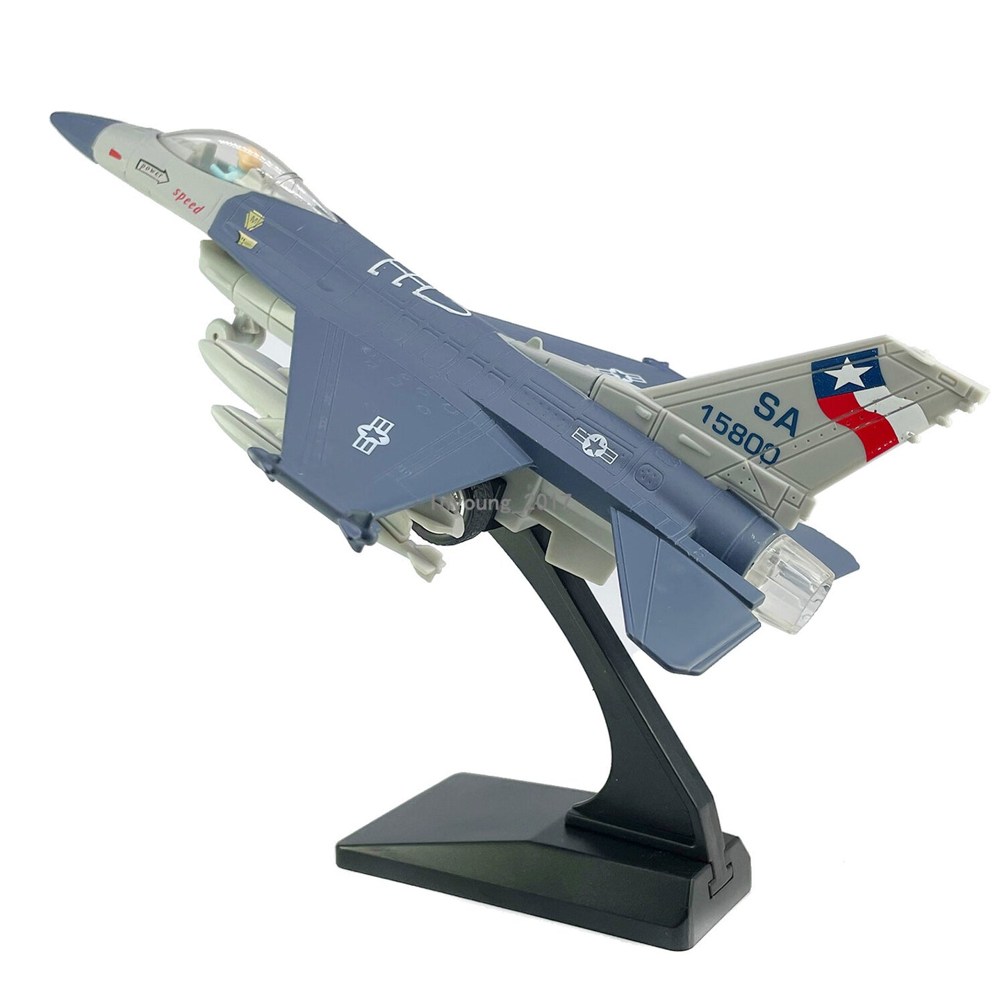 1:72 Scale 1985 F16 Fighter Jet Airplane Model Metal Diecast Plane Toy Blue