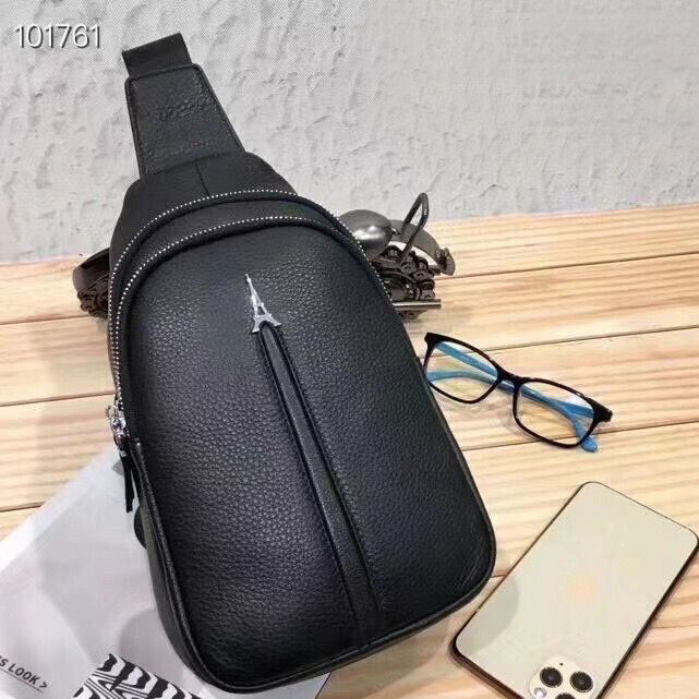 Sling Backpack Men's Genuine Leather Crossbody Chest Bag Sling Shoulder Bag