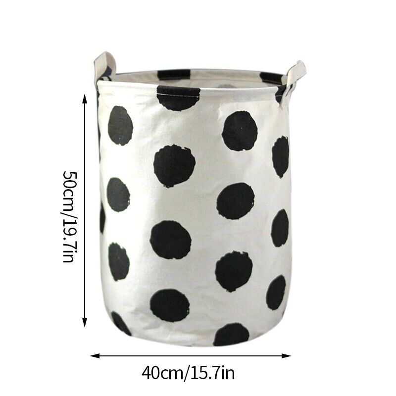 Laundry Basket Folding Dirty Clothes Organizers Storage Bag 50x40cm Cotton Linen