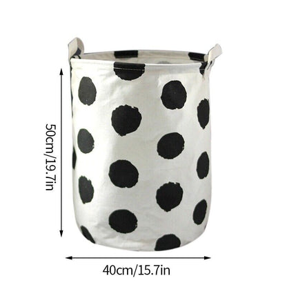 Laundry Basket Folding Dirty Clothes Organizers Storage Bag 50x40cm Cotton Linen