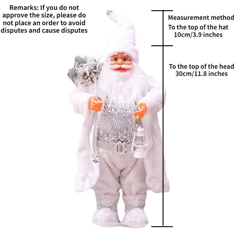 Christmas Ornaments 30-45cm Large Santa Claus Dolls Standing Figurine Home Decor