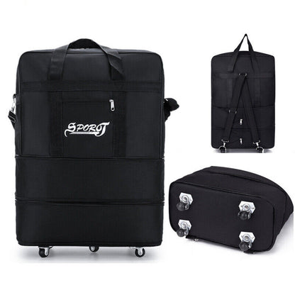 Large Capacity Foldable Luggage Trolley Bags Oxford Expendable Wheel Travel Bags