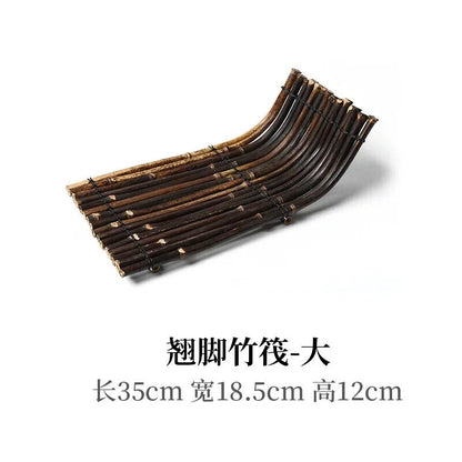 Bamboo Crafts Sushi Plates Japanese Korean Restaurant Sashimi Trays Dishes Decor