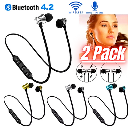 2 X Bluetooth Audifonos Inalambricos Magneticos Auriculares para Telefonos Cell