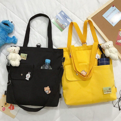 Canvas Shoulder Bag Cotton Tote Shopper Bag Pure Shopping Bag Handbag Versatile