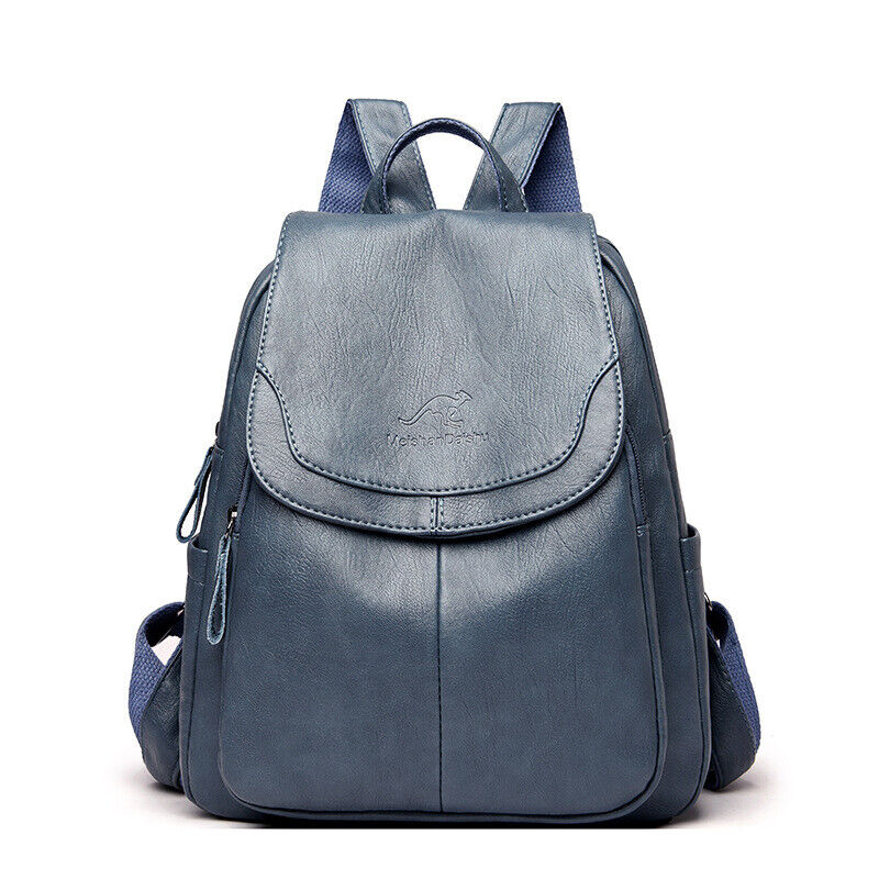 Premium PU Leather Backpack Women Vitange Satchel Rucksack Travel Shoulder Bag