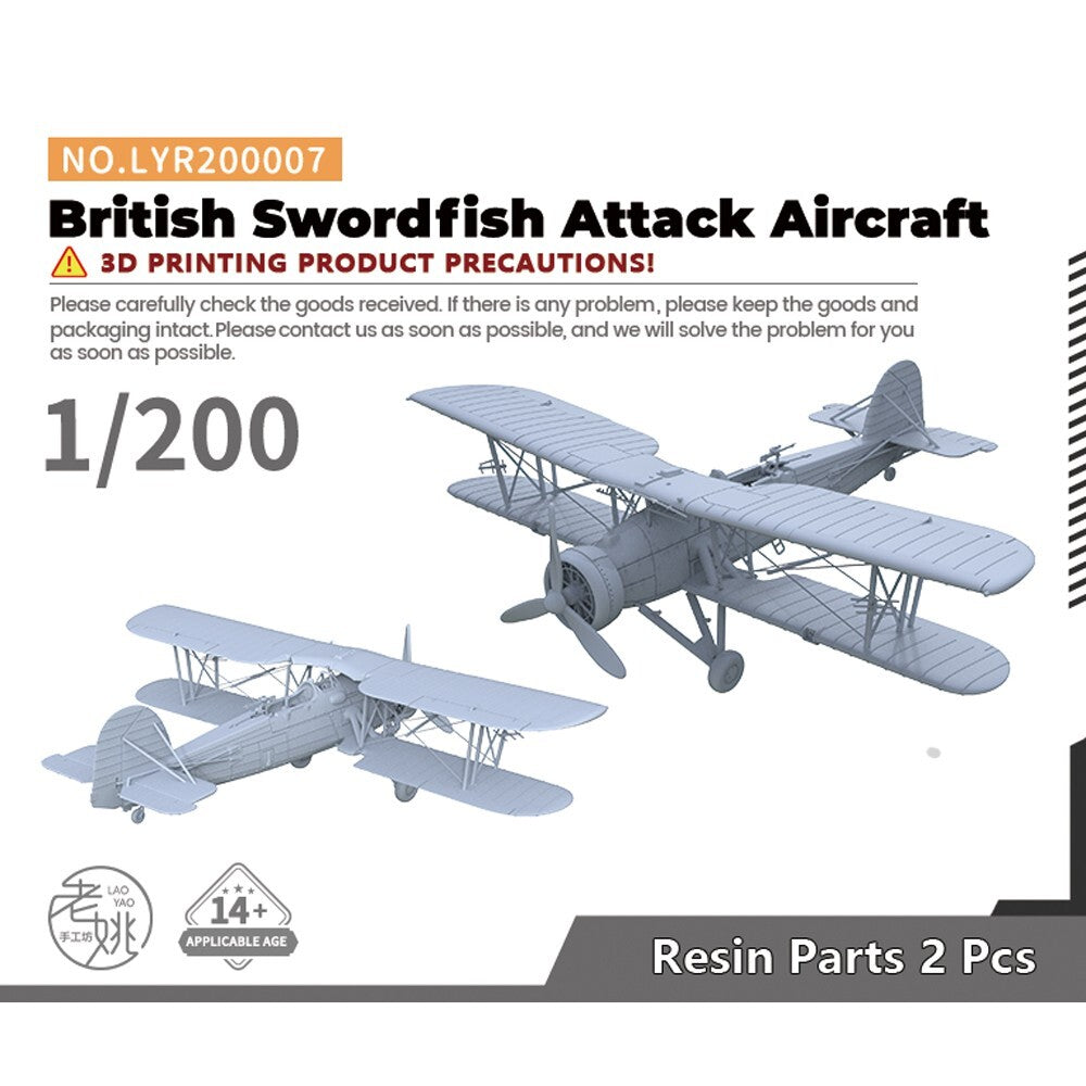 Yao's Studio LYR200007 1/200 Model Kit British Swordfish Attack Aircraft 2pcs