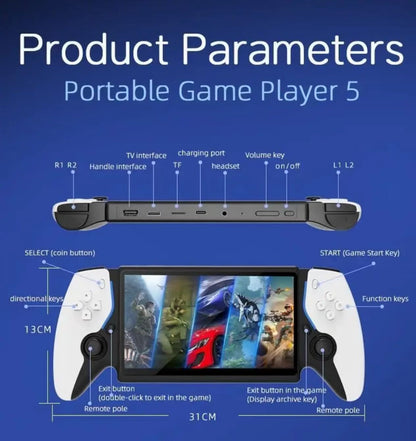 7'' Dual Joystick Retro Handheld Game Console Open-Source System 30+ Emulators