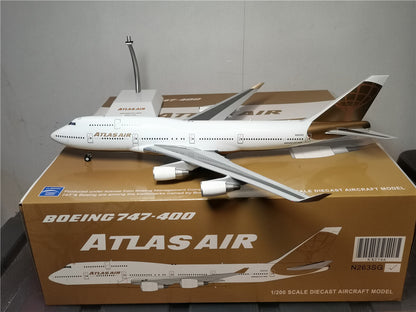 1:200 JC Wings ATLAS AIR B747-400 Passenger Airplane Diecast Aircraft Model