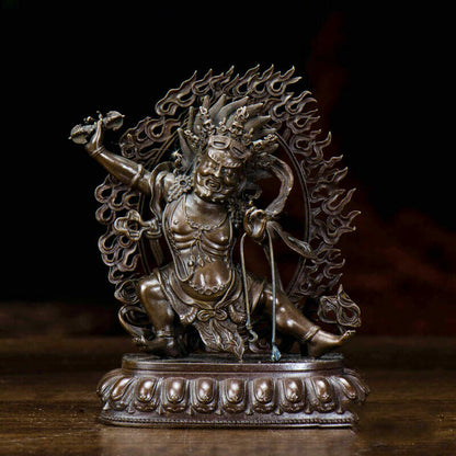 4"Tibetan Buddhist Pure Copper Vajrapani Bodhisattva Buddha Statues
