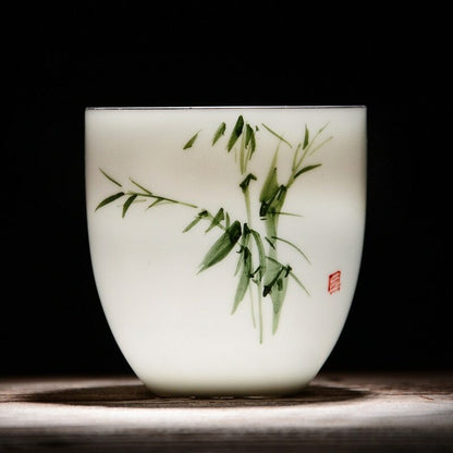 Teacups Drinkware Chinese Kung Fu Tea Cup Ceramic Porcelain Tea Set Accessories