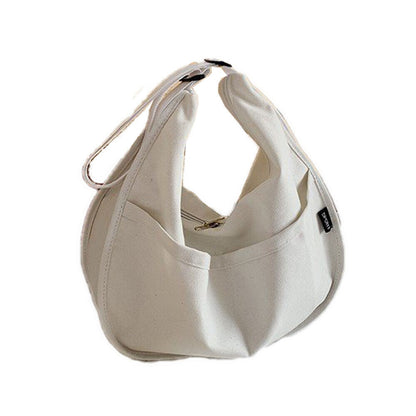 Solid Color Dumpling Bag Crossbody Bag Canvas Shoulder Bag Underarm Bag 1PCS