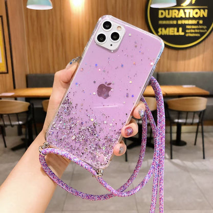 Transparent Star Sequins TPU Phonecase for IPhone17Pro/17/16/15 /14/13/12/11/XR