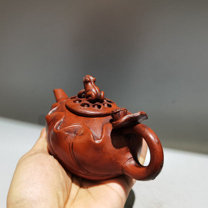 Chinese Yixing Zisha Clay Handmade Exquisite frog Teapot 品名：青蛙莲子壶 底款：大明万历年范大生