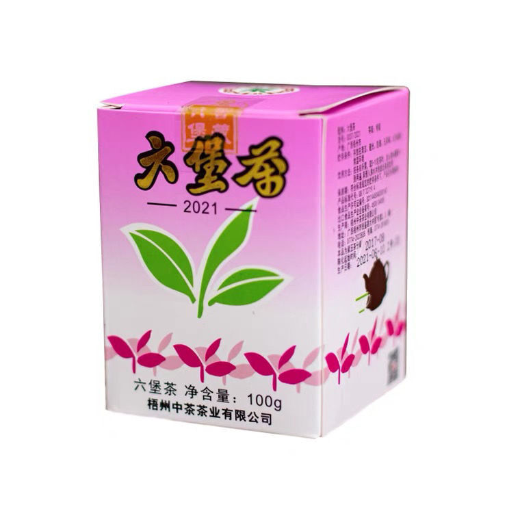 CHINATEA Brand Lao Ba Zhong Purple Box Liu Pao Hei Cha Dark Tea Loose Leaf 100g