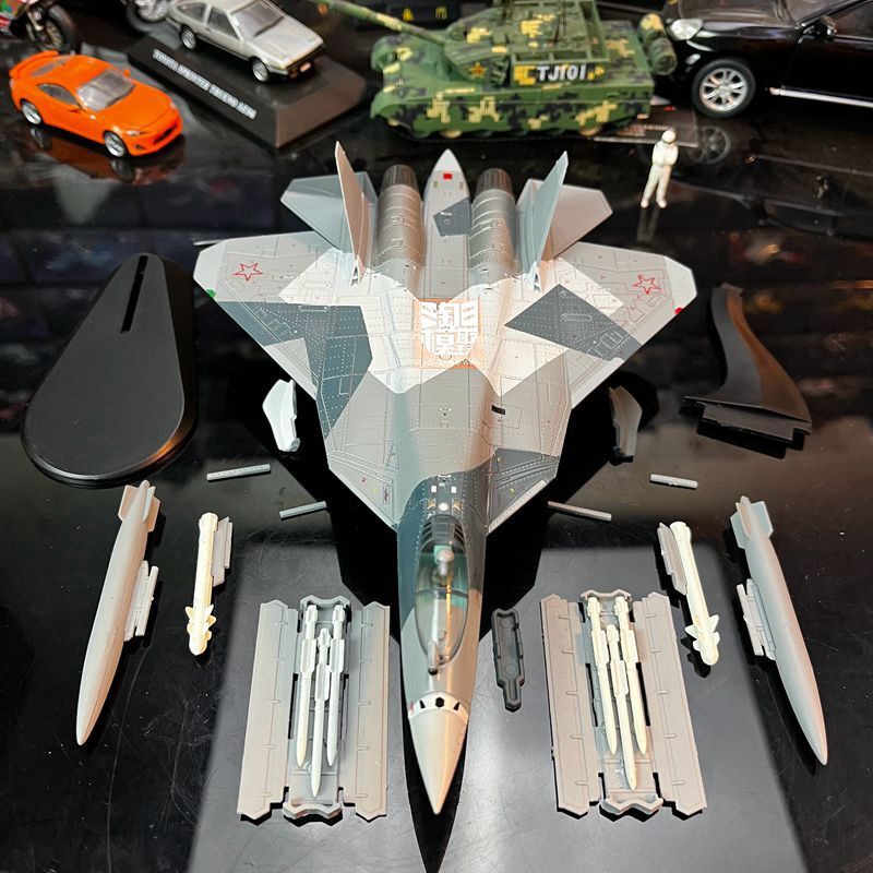 1: 100 SU-57 fighter jet coating model alloy