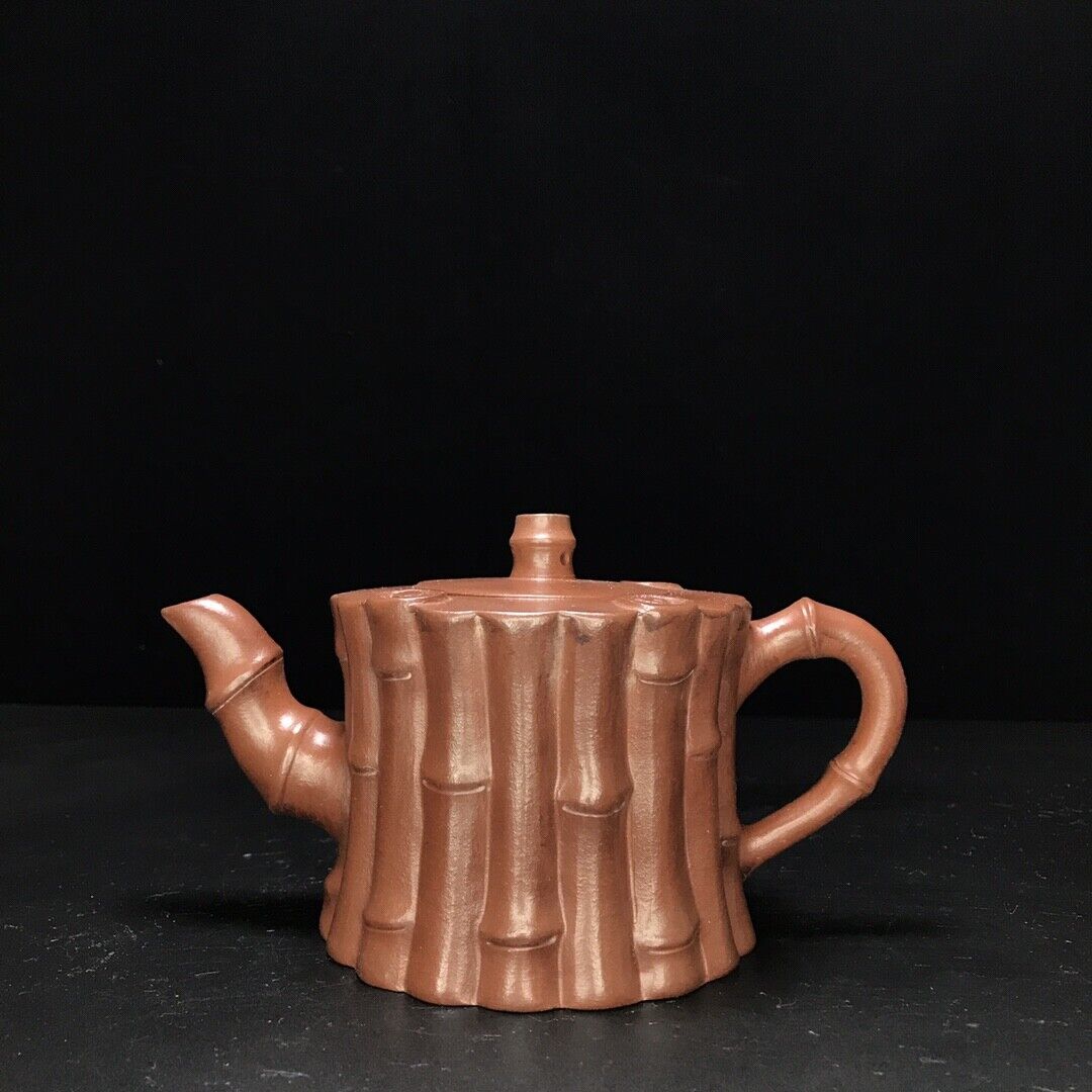 vintage chinese yixing purple clay teapot zisha ceremony carving Collectible art