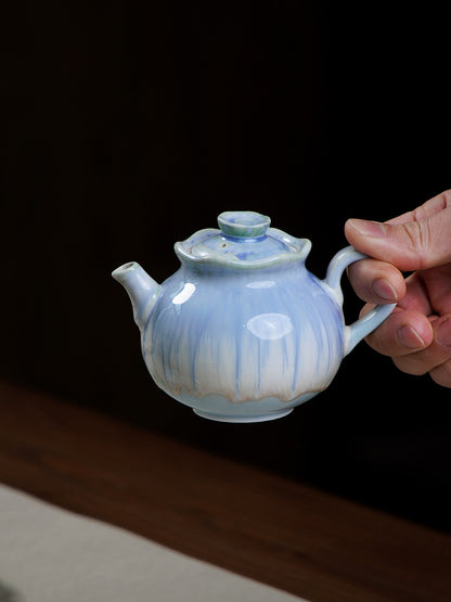 Jingdezhen Kiln Change Glaze Pot Flower Cup Handmade Ceramic Pot Cup Tea Set