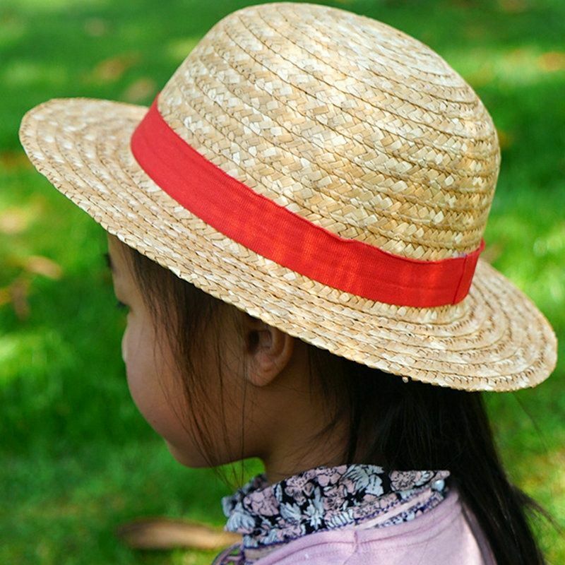 Unisex Caps One Piece Straw Hat Neck String Luffy Flat Cosplay Japanese Cartoon