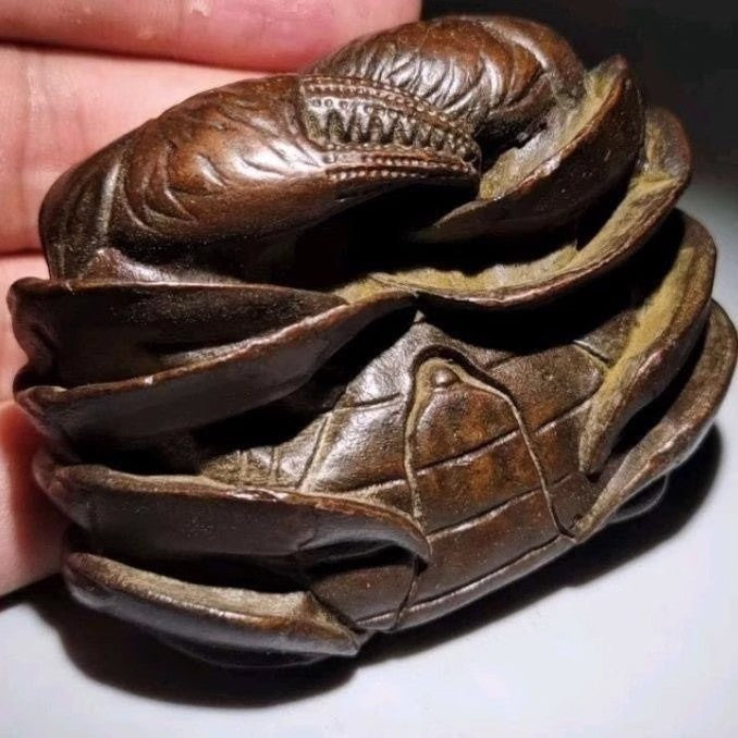 Pair Brass Crab Statue Handcraft Artwork Zen Home Decor Collection