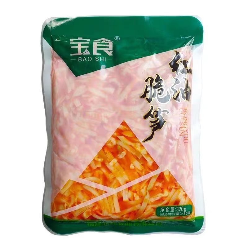 320g Crispy Bamboo Shoots in Red Oil - appetizer. Rice dish. Ready-to-eat.