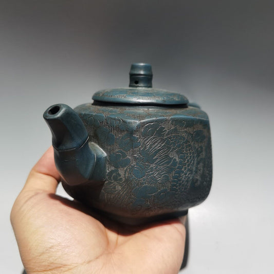 Chinese Yixing Zisha Clay Handmade Exquisite Kung Fu Tea Set Teapot （六方壶 底款：周桂珍）