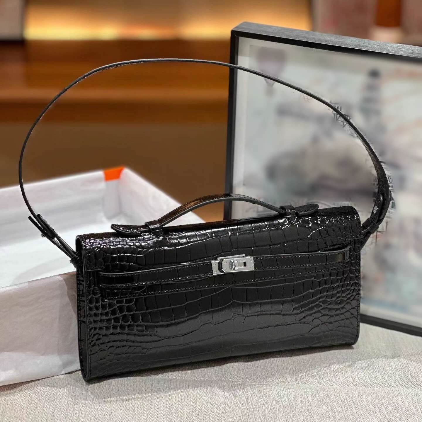 Small Real Leather Flap Purse Shoulder Bag Fashion Handbag Clutch Tote Turn-Lock
