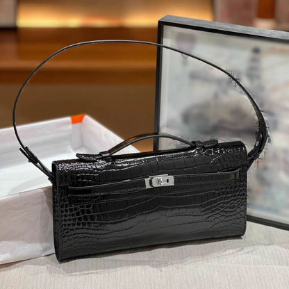Small Real Leather Flap Purse Shoulder Bag Fashion Handbag Clutch Tote Turn-Lock