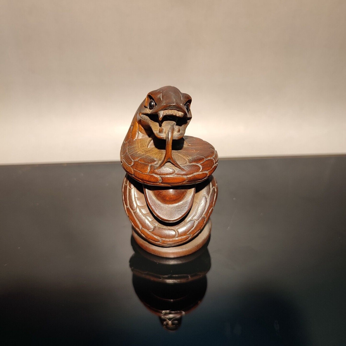 sculpture carving home decor living room wood carvings wooden scary snake statue