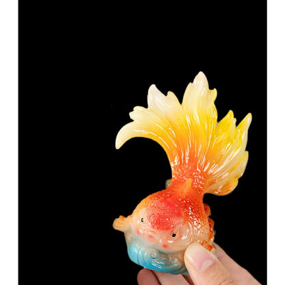 Color Change Goldfish Resin Tea Pet 10.3cm Tea Play Kung Fu Tea Set Decoration