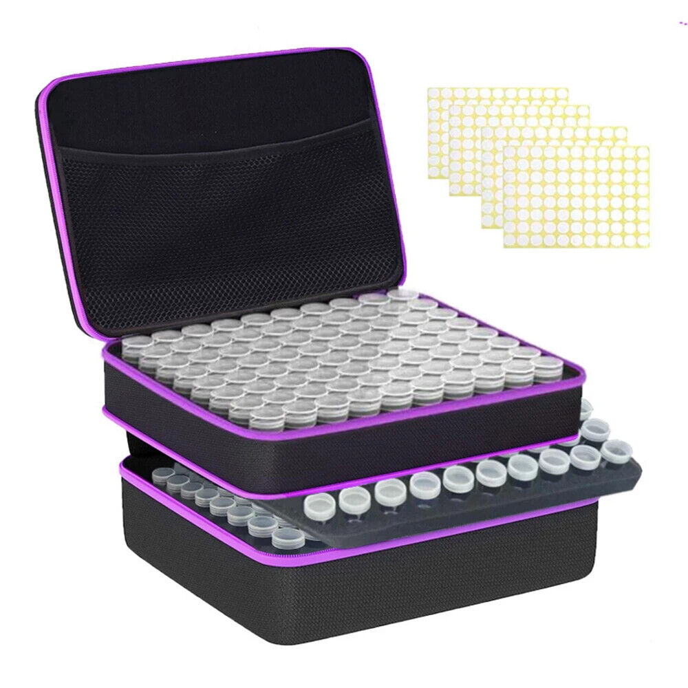 120 Bottles Diamond Painting Box Tool Container Storage Box Holder Hand Bag