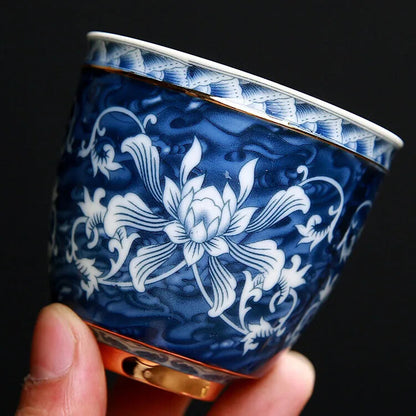 140ml Blue White Porcelain Tea Cup Jingdezhen Ceramic Tea Cup China Household
