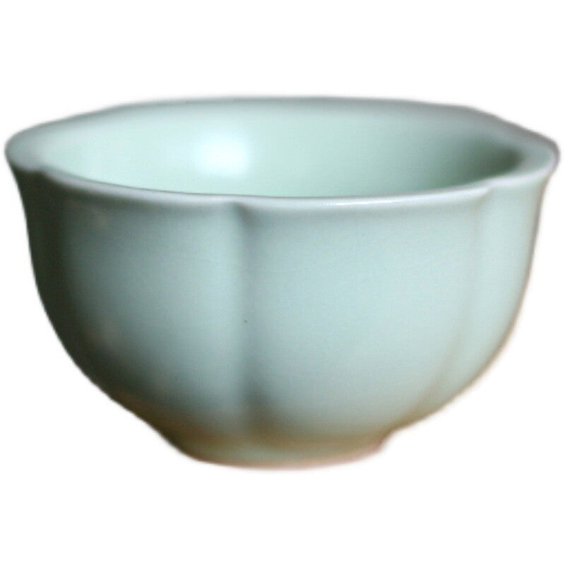 40ml porcelain tea cup petal design handmade ruyao crackle glaze master cup new