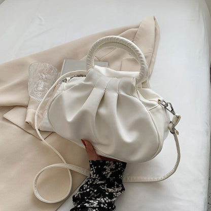 Leather Shoulder Bags Women Ladies Handbags Pleated Tote Bag Bags Cross Body Bag
