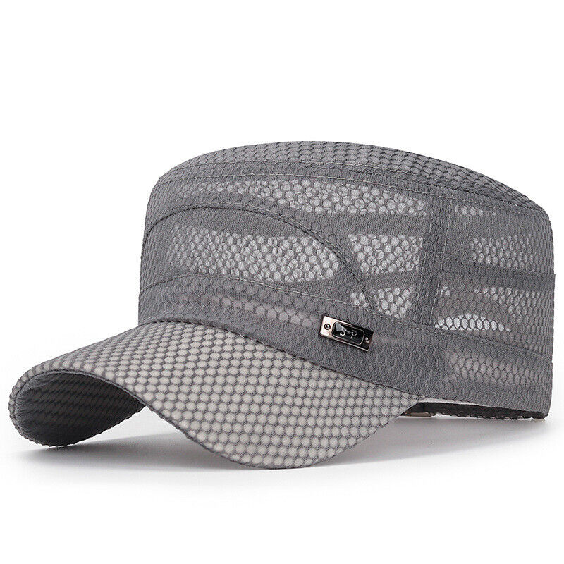 Trucker Hat Mesh Baseball Snapback Cap Adjustable Flat Visor Plain Hip Hop Mens