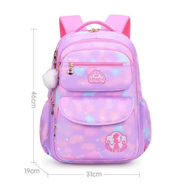 Girl Children Backpack School Bag Back Pack Pink Kid Child Schoolbag Class Kit