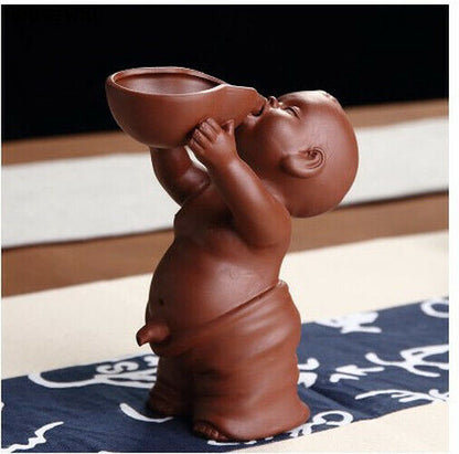Tea Pets Purple Clay Decoration Crafts Monk Baby Boy Spray Pee Tea Accessories
