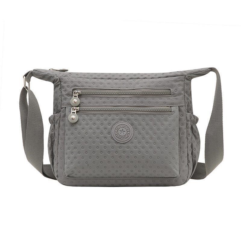 Shoulder Bag Waterproof Nylon Handbag Zipper Purse Messenger Crossbody Bag Purse