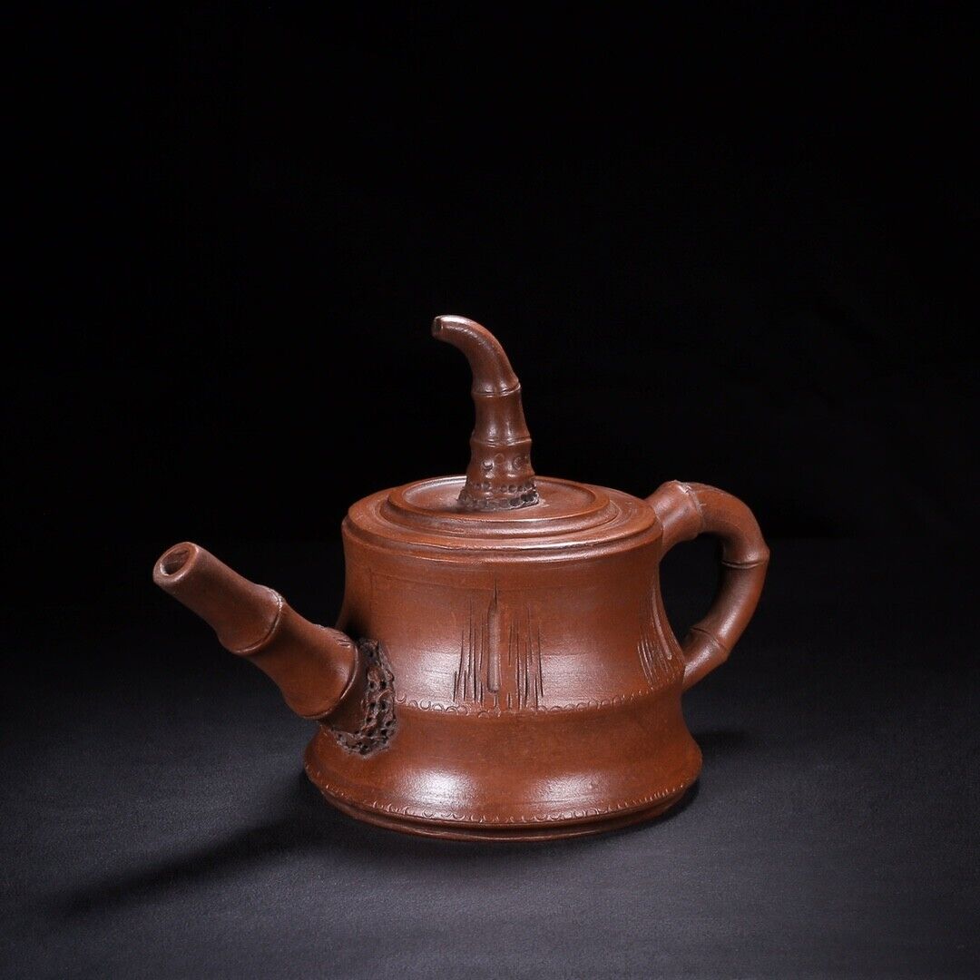 Chinese Yixing Zisha Clay Handmade Exquisite Teapot （竹韵 底款：顾景舟）