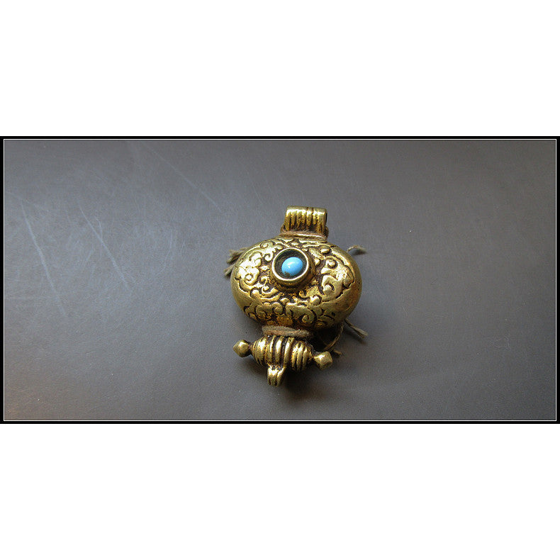Tibetan Gau Box Pendant Handmade Nepal Amulet Ethnic Necklace