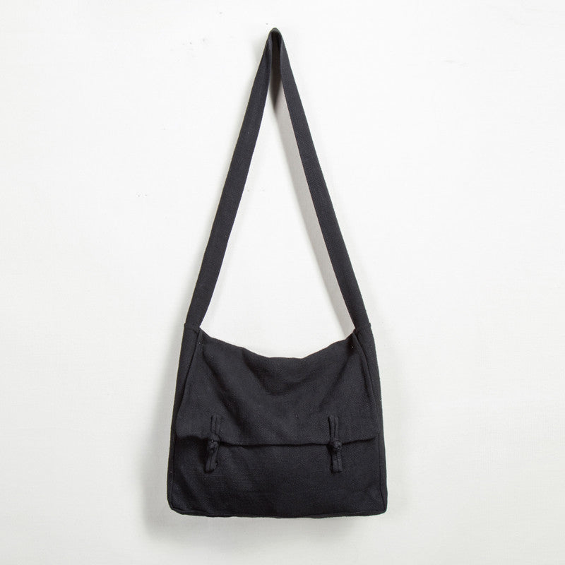 Chinese Buddhist Cotton Linen Crossbody Bags Zen Monk Meditation Shoulder Bag