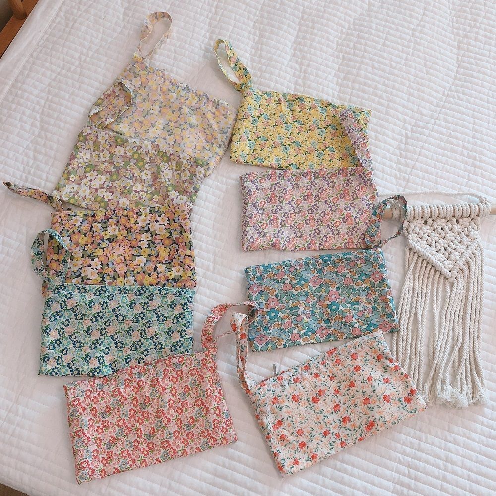 Floral Coin Purse Cotton Pouch Cosmetic Bag Fabric Make Up Organizer Storage Bag